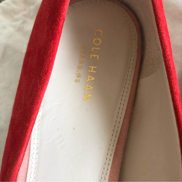 Cole Haan Leah Skimmer Leather Flats red and pink pointy toe Size: 10B - Picture 6 of 12